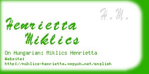 henrietta miklics business card